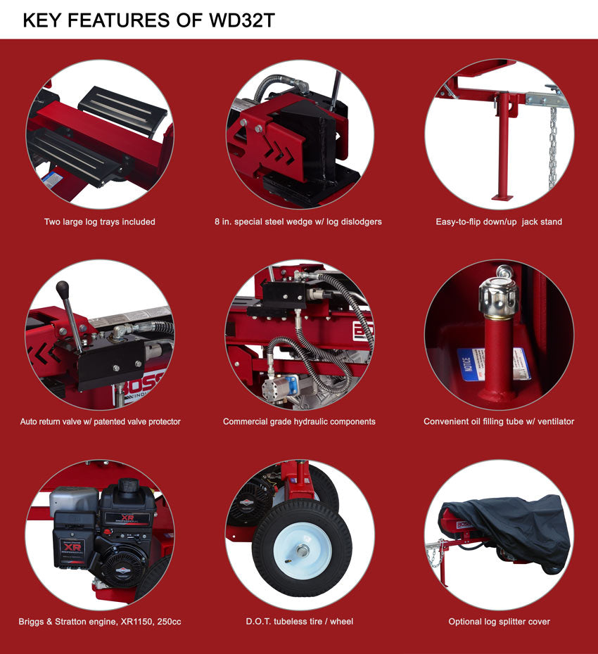 Boss Industrial 27-Ton Horizontal/Vertical Gas Log Splitter