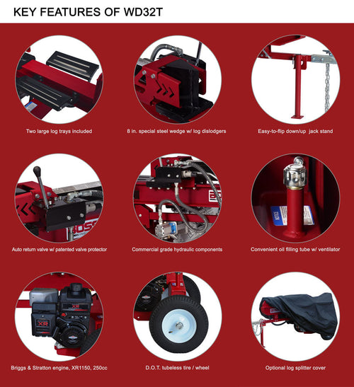 Boss Industrial 27-Ton Horizontal/Vertical Gas Log Splitter